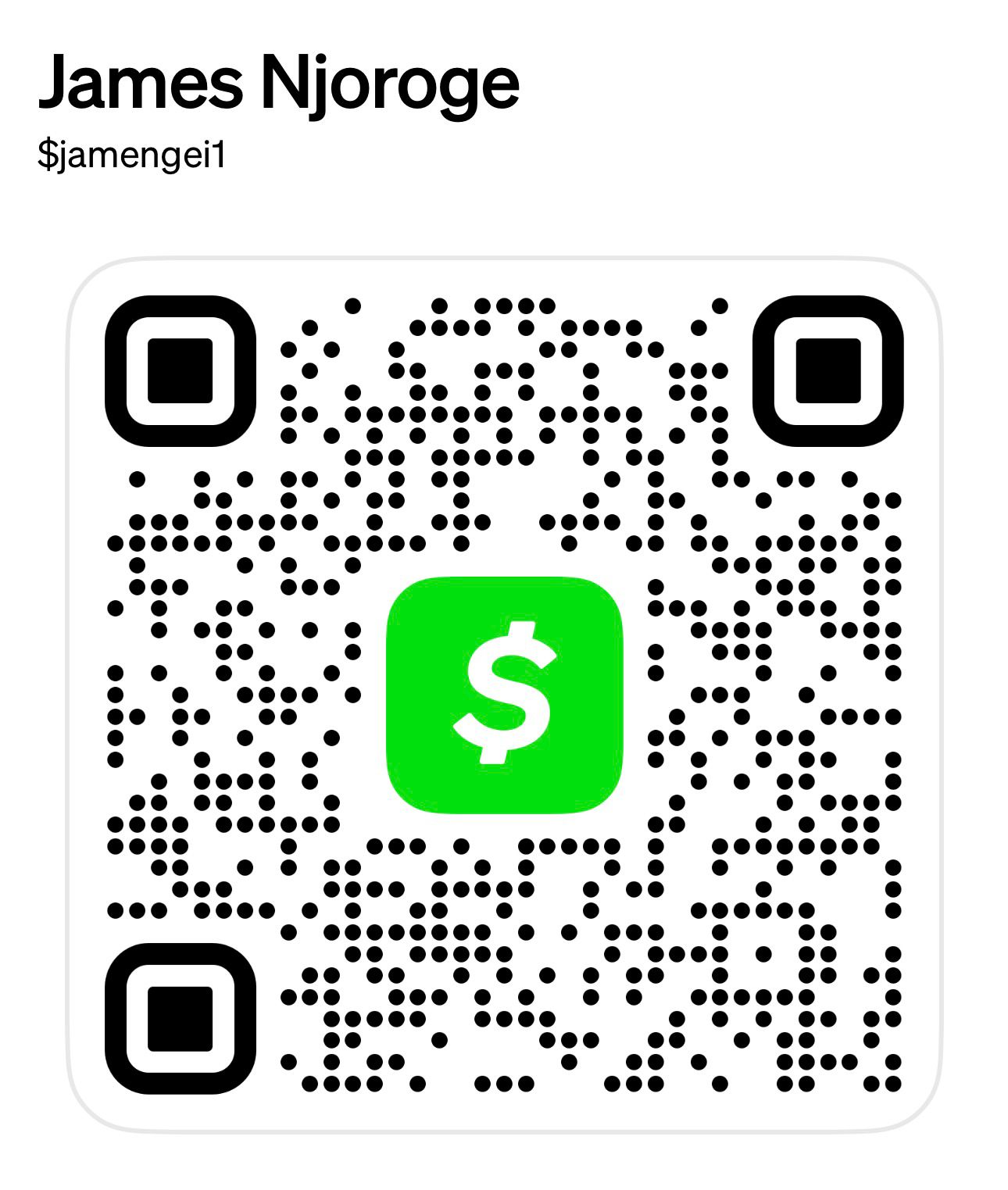 Cash App QR code for $jamengei1