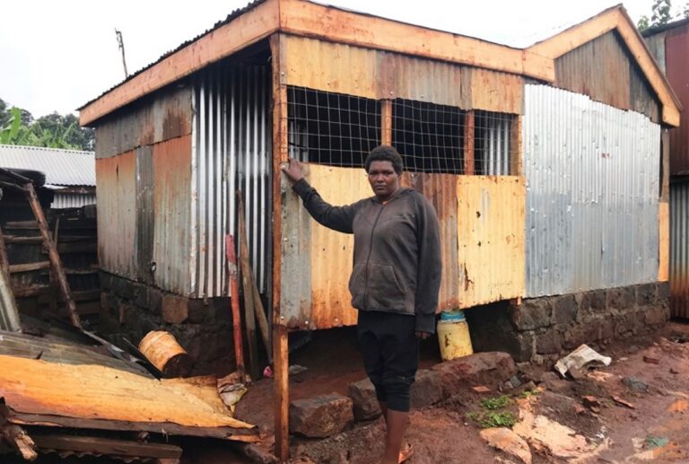 The completed semi-permanent house built for Veronica's family
