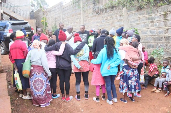 Teenagers gather together for a youth meeting.