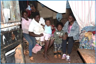 Family and neighbours together during the project.