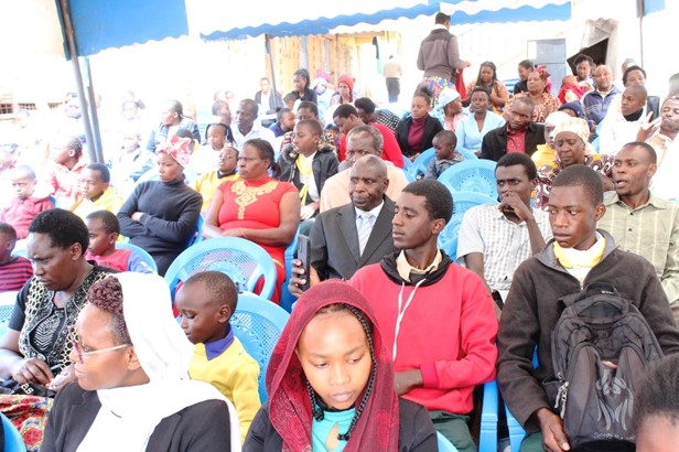 Families worship together.