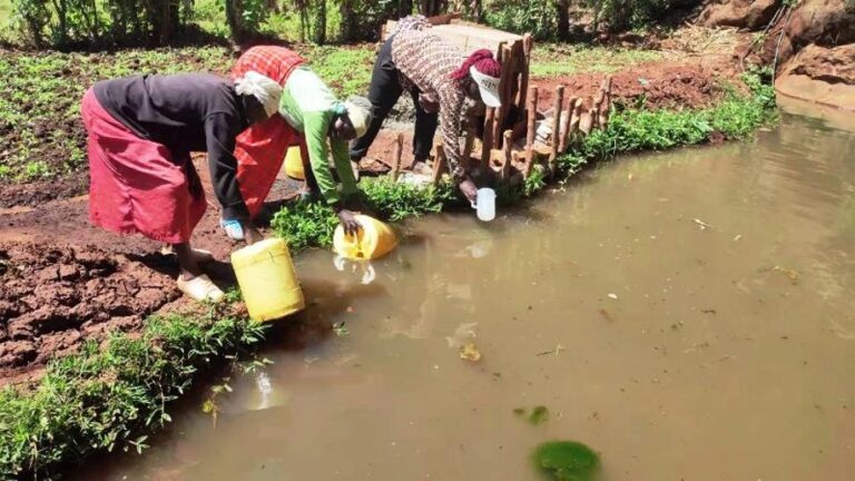 The contaminated stream families once relied on for water.